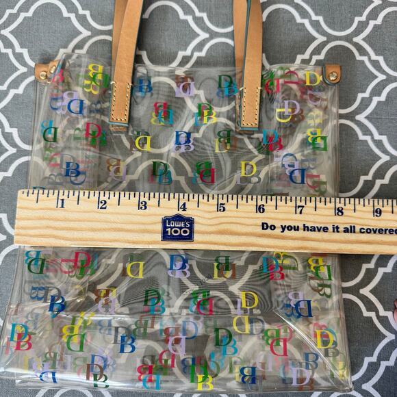 Vtg. Dooney & Bourke Signature Small Clear Lunch Mini Tote Bag Leather — Rainbow - Picture 5 of 9